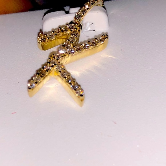 Stunning 10k solid real gold K initial SI diamond pendant with appraisal Letter - Picture 3 of 7